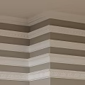 Ornate Corner Wall Design With Multiple Gray And White Decorative Moldings 3d model