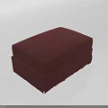Maroon Plaid Upholstered Rectangular Ottoman With Soft Cushion And Storage Design