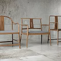 Modern Wooden Leisure Chairs With Three Unique Backrest Designs And Gray Indoor Space