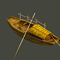 Chinese wooden boat 3d model