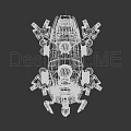 Orange Sci Fi Style Smart Machine Multi Legged With Mechanical Arms And Sensors