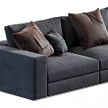 Modern Sectional Sofa With Gray Upholstery Brown Pillows And Comfortable Design 3d model