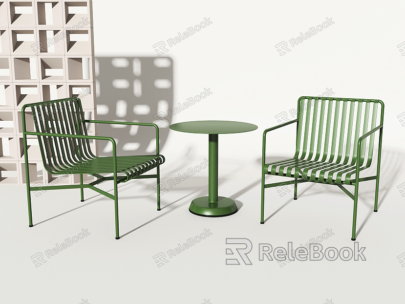 Modern outdoor table and chair outdoor leisure table and chair combination model