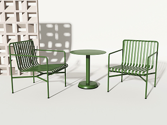 Modern outdoor table and chair outdoor leisure table and chair combination 3d model