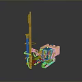 Yellow Crawler Utility Vehicle With Long Drill Bit Cab And Heavy Duty Tracks
