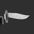 Simple Design Weapon Knife With Silver Blade And Wooden Handle Sheath