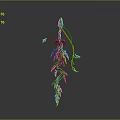 Decorative Fantasy Plant with Purple Vines Yellow Accents 3D Model Design for Artistic