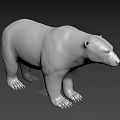 White Polar Bear Sculpture With Smooth Glossy Surface And Standing Posture