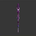 Decorative Fantasy Weapon With Purple Blue Hues And Intricate Ornate Design Elements