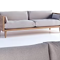 modern double sofa fabric double sofa 3d model