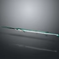 Greenish Blue Needlefish With Long Beak Swimming On Gray Background With Reflection