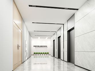 modern elevator hall elevator car 3d model