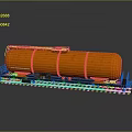 Large Orange Industrial Tank Car on Railroad Track for Freight Transport