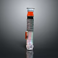 Silver Metal Mechanical Component Featuring Orange Ring Black Stripes And Red Part