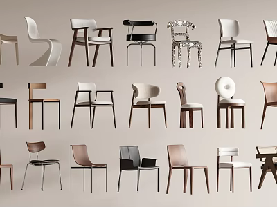 Various Stylish Dining Chairs Collection With Modern Classic And Minimalist Design Styles 3d model