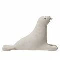Light Gray Seal Plush Stuffed Toy in Sitting and Lying Positions for Kids