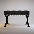 Modern Black Sofa Bench With Stylish Curved Legs And Upholstered Seat