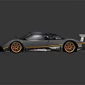 Gray Sleek Race Car With Rear Spoiler Orange Wheels And Green Accents