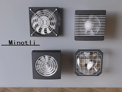 Minotli Air Conditioning Fans With Four Different Modern Wall Design Styles 3d model