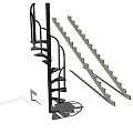 modern assembly building components revolving staircase 3d model