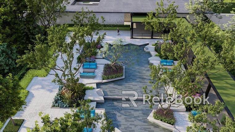 Modern Courtyard Courtyard Garden View model