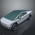 Futuristic Concept Car With Geometric Design Large Windshield And Oversized Wheels 3d model