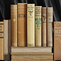 Vintage Books Stacked And Arranged With Classic Titles On Old Covers