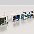 defibrillator electrocardiogram autoclaving ultrasonic monitoring instrument X-ray scanning medical equipment 3d model