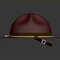 Stylish Red Hat With Brown Band And Knotted Rope For Daily Use