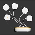 White Base Electronic Device With Multiple Square Modules And Thin Connecting Wires