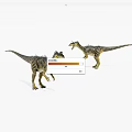 Two Realistic Dinosaur Models With Detailed Skin And Dynamic Postures