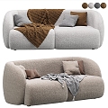 Modern Double Sofa Comfortable Beige Sofa 3d model