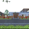 Modern Detached Villa Exterior With Courtyard Greenery And Car In Tree Surrounded Area