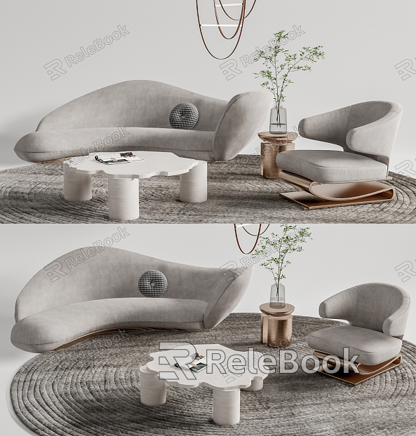 Quiet Sofa Tea Table Combination Sofa Coffee Table model