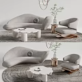 Quiet Sofa Tea Table Combination Sofa Coffee Table 3d model
