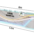 3D Modeled Reception Desk with Marble Surface and LED Lighting Dimensions 6m by 5.2m
