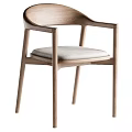 Modern Wooden Dining Chair with Upholstered Gray Seat and Light Wood Frame Design