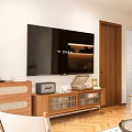 Modern Living Dining Room Interior Design With Sofa Coffee Table Rug TV And Wooden Floor