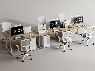 Modern Office Desk and Chair Office Desk and Chair Staff Station Computer Desk and Chair 3d model