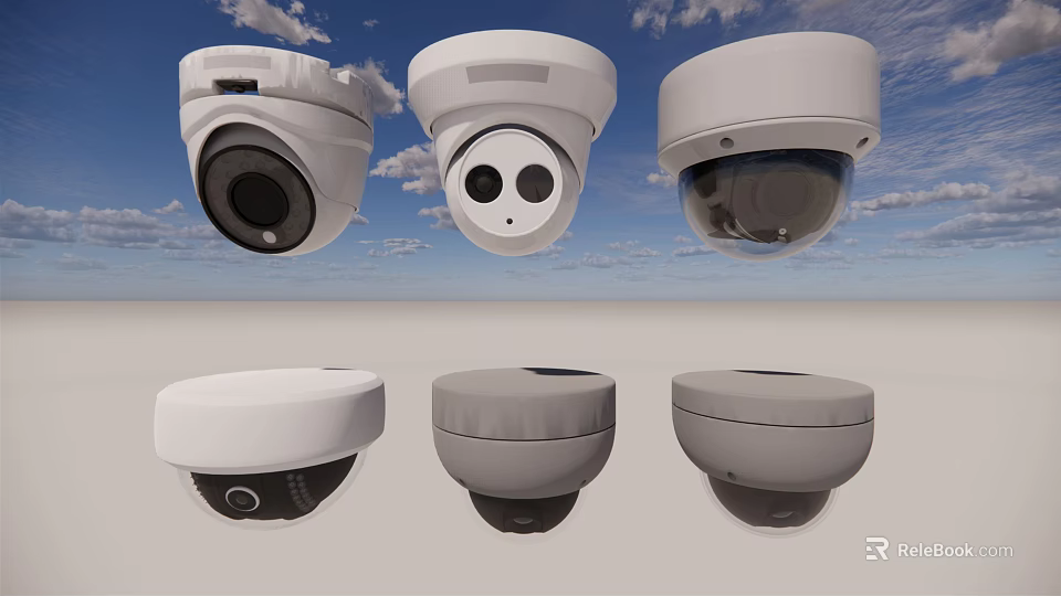 Projection Surveillance Cameras Different Models For Outdoor Security Monitoring System 3d model 