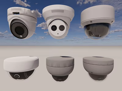 Projection Surveillance Cameras Different Models For Outdoor Security Monitoring System 3d model