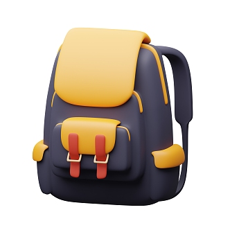 Modern School Bag Cartoon School Bag Backpack 3d model