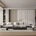 Modern Living Room Interior With White Sofa Coffee Table And Accent Chair