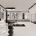 Modern Clothing Store Interior Design With Clothing Racks Glass Counter And Chandelier Lighting