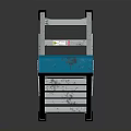 Heavy Duty Aluminum Folding Ladder With Blue Top Platform For Home Industrial Use