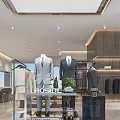 Elegant Men's Clothing Store Interior With Suits Mannequins And Apparel Displays
