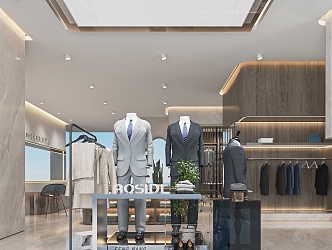 Modern Men's Clothing Store Suit Customization Store Men's Clothing Store Clothing Shelf Nakajima Booth 3d model