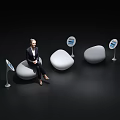 Modern Public Chair Design With White Seats And Screen Displays For Waiting Area