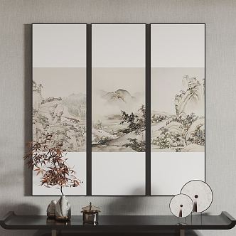 New Chinese Landscape Painting Hanging Painting Decorative Painting 3d model