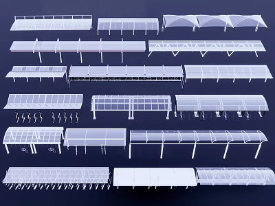 Various Versatile Outdoor Canopy Designs With Different Architectural Structures and Styles 3d model